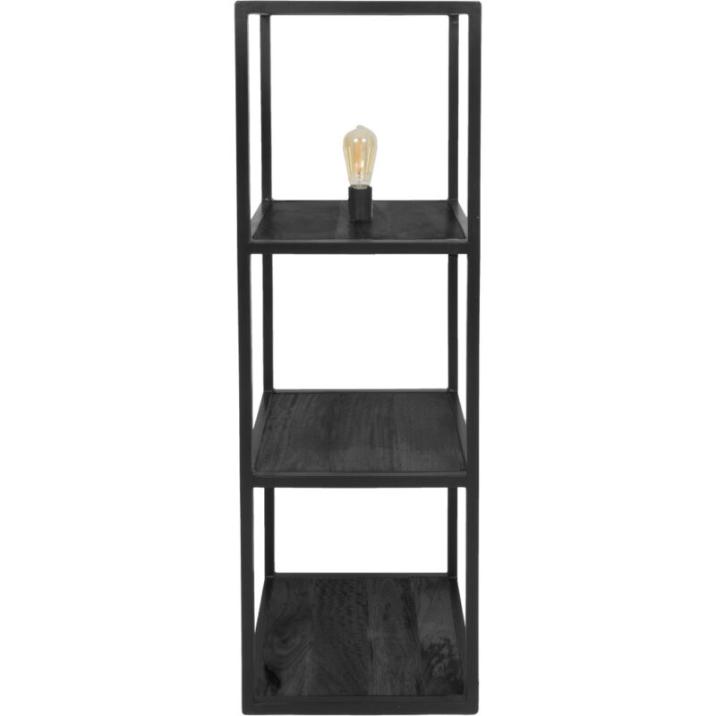 Vloerlamp Vintage Zwart Mangohout 120 cm | BlokWoonWereld