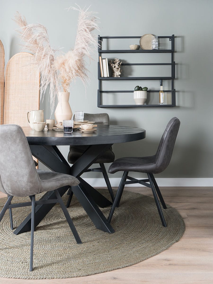 Wandplank Vintage Zwart Mangohout - Trio - Afbeelding 4