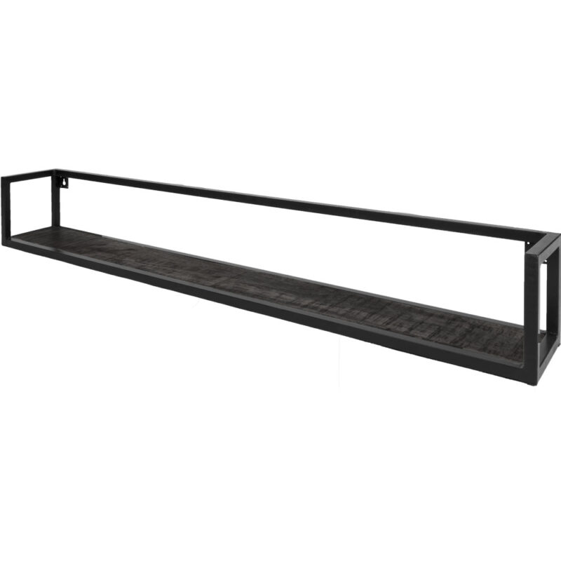 Wandplank Vintage Zwart Mangohout 140 cm | BlokWoonWereld