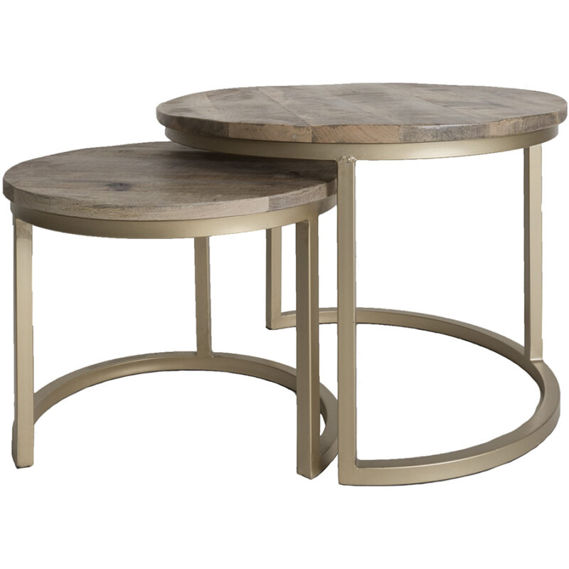 Salontafel Bart Goud - Set van 2 | BlokWoonWereld