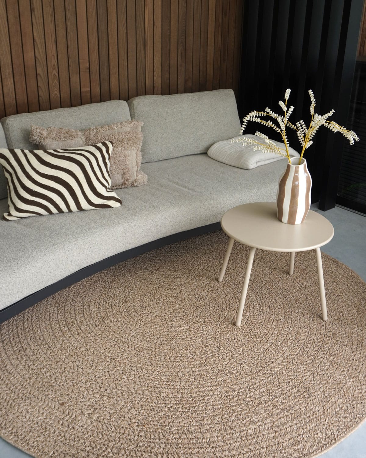 Binnen- en Buitenkleed Set Nature - Rond ø200 cm 2 Binnen- en Buitenkleed Set Nature - Rond ø200 cm - Afbeelding 2
