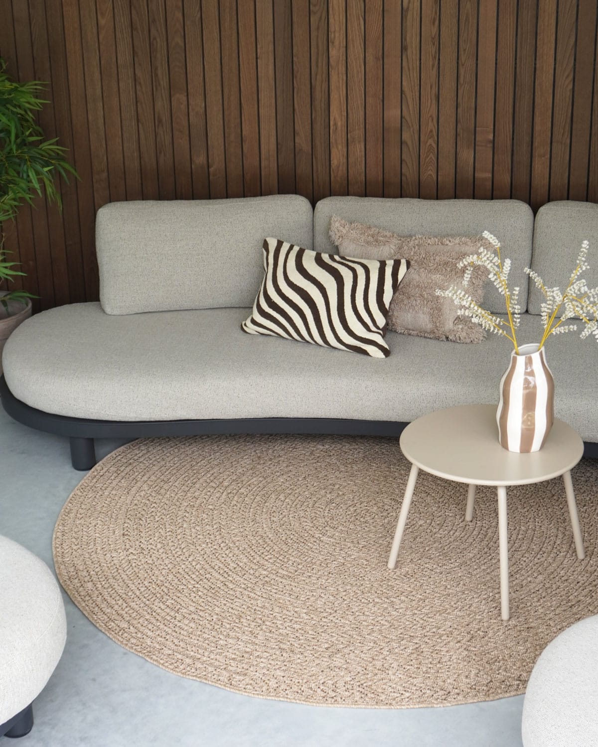 Binnen- en Buitenkleed Set Nature - Rond ø200 cm 3 Binnen- en Buitenkleed Set Nature - Rond ø200 cm - Afbeelding 3