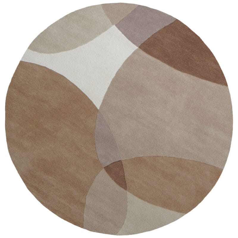 Vloerkleed Abstract Beige/Bruin - Rond ø230 cm | BlokWoonWereld