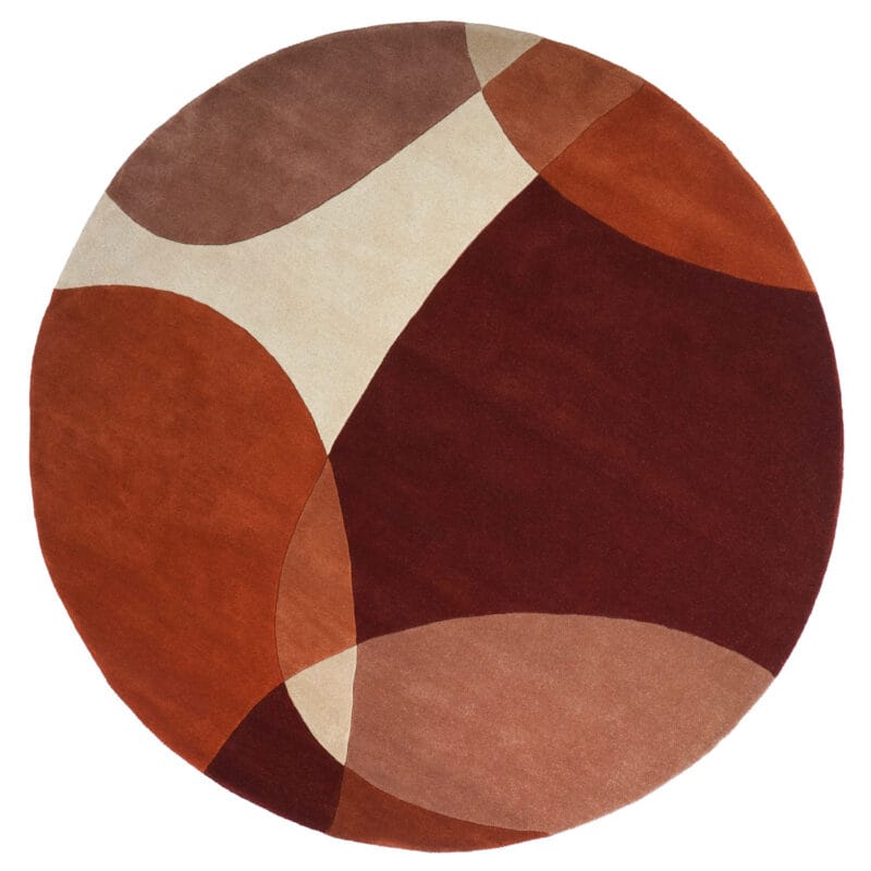 Vloerkleed Abstract Terra/Bruin - Rond ø230 cm | BlokWoonWereld