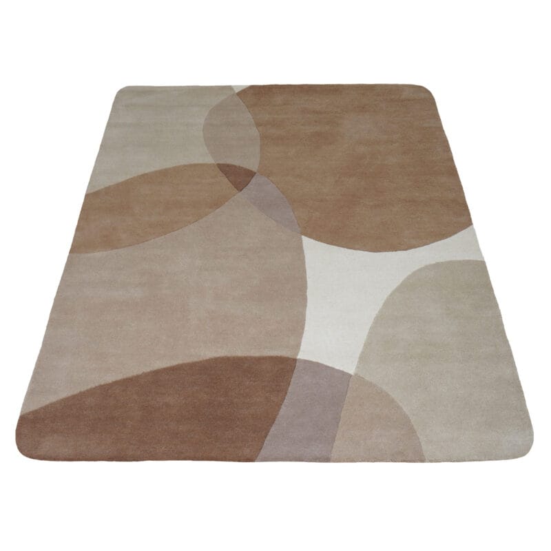Vloerkleed Abstract Beige/Bruin - Rounded Corners 230 x 330 cm | BlokWoonWereld