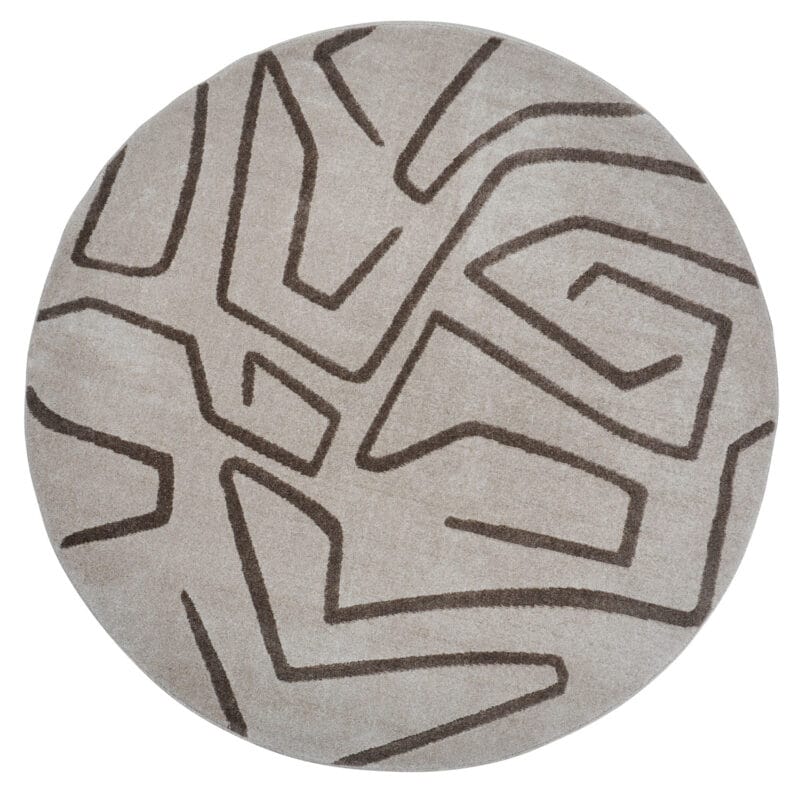 Vloerkleed Labyrint Beige - Rond ø240 cm | BlokWoonWereld