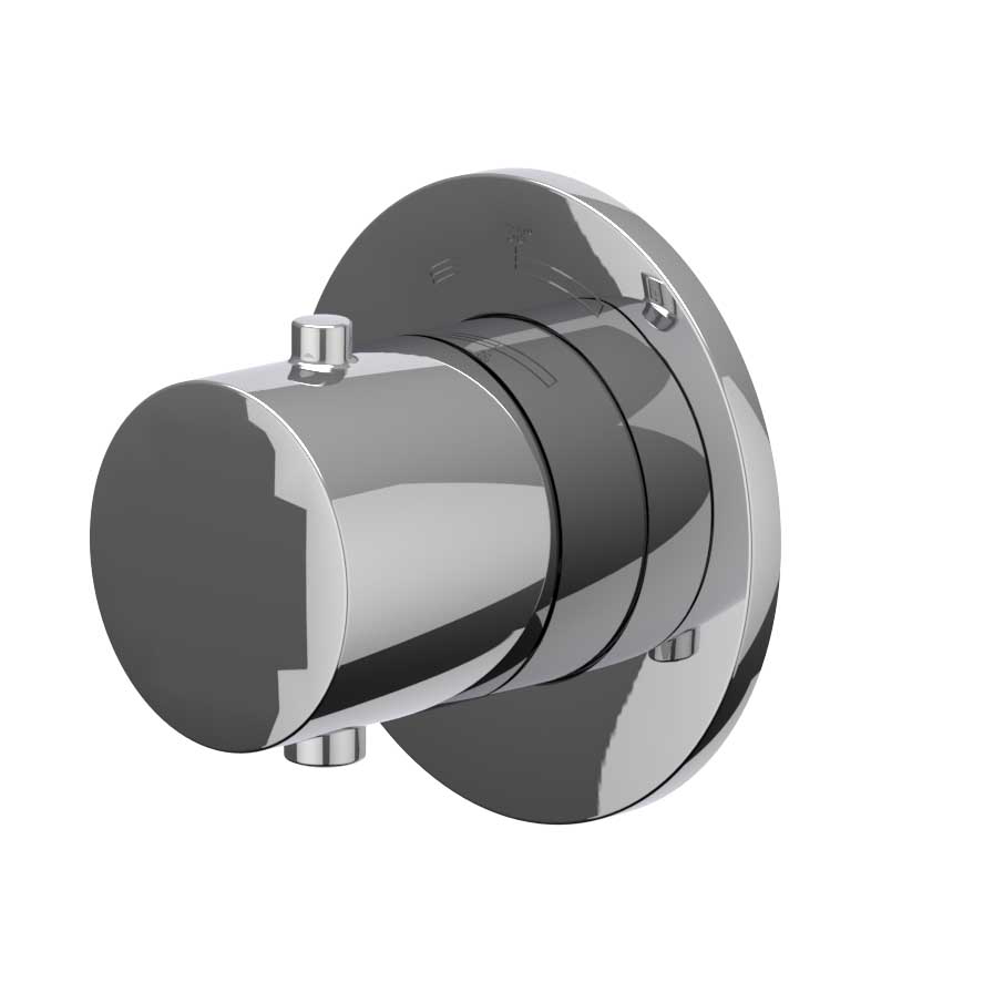 Afbouwdeel inbouwthermostaat symmetry met rond rozet 1 Afbouwdeel inbouwthermostaat symmetry met rond rozet BlokWoonWereld Afbouwdeel