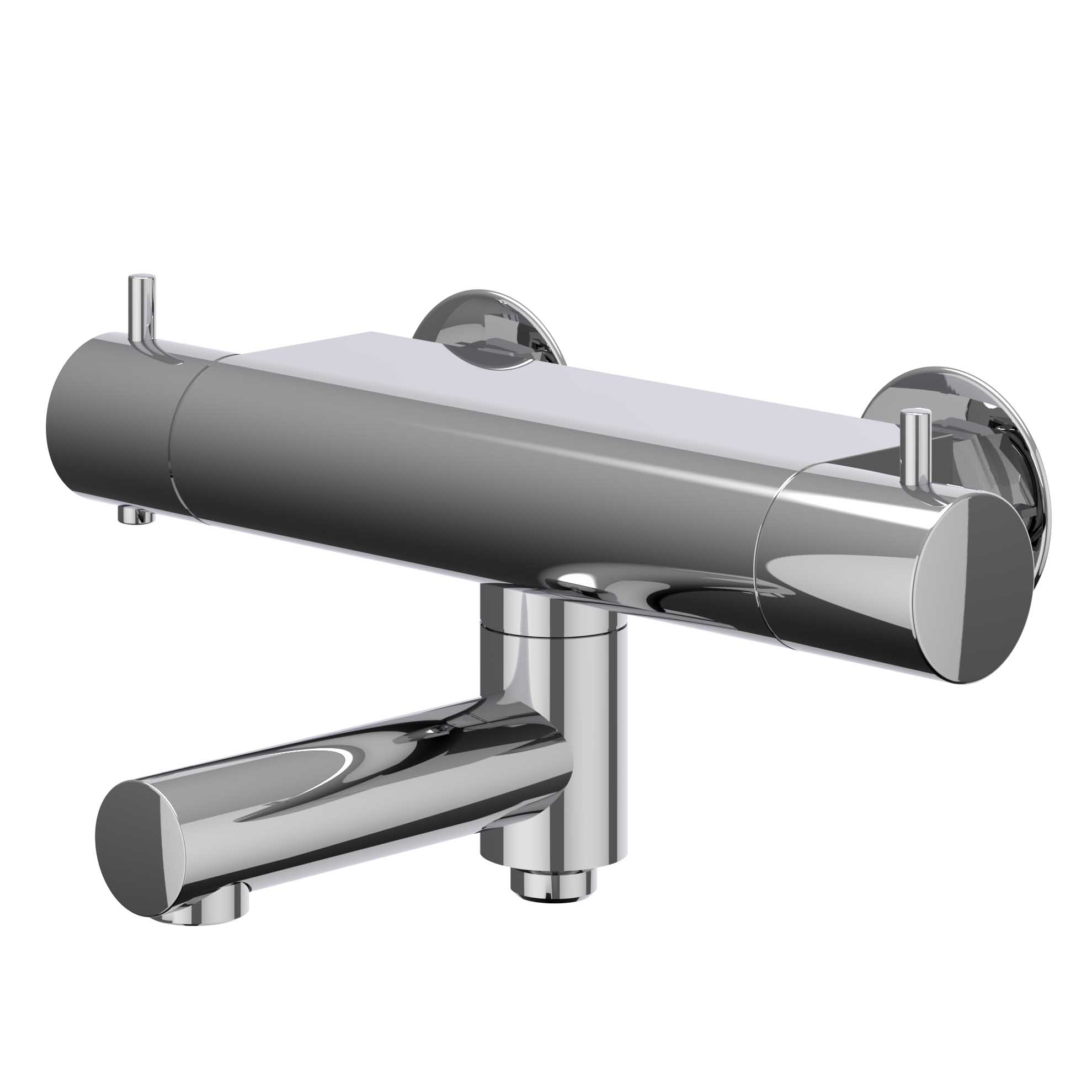 Badthermostaatkraan opbouw met wegdraaibare baduitloop met omstel cooltouch 1 Badthermostaatkraan opbouw met wegdraaibare baduitloop met omstel cooltouch BlokWoonWereld Badkraan opbouw