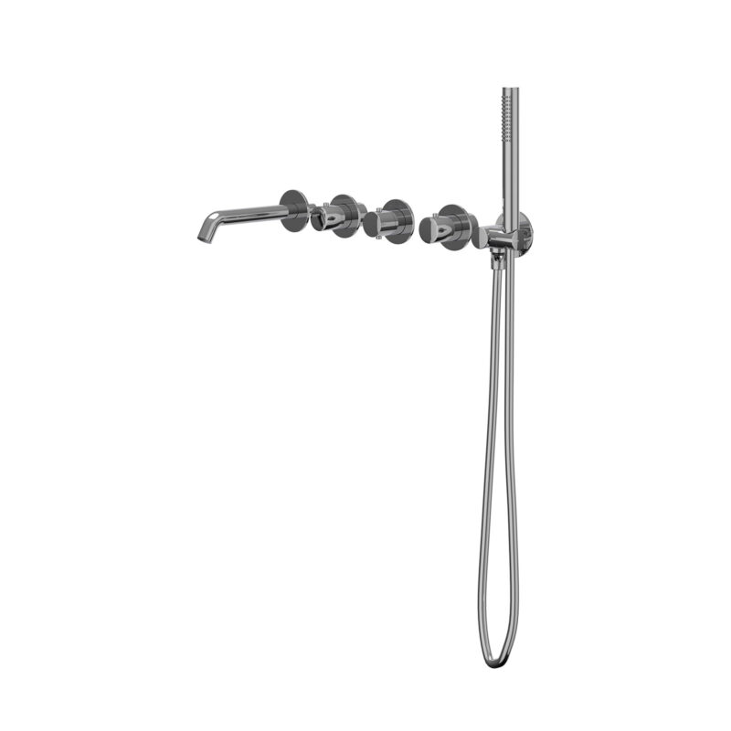 Afbouwdeel t.b.v. inbouwthermostaat symmetry 5-gats incl. baduitloop, verstelbare wandsteun en doucheslang 120cm BlokWoonWere