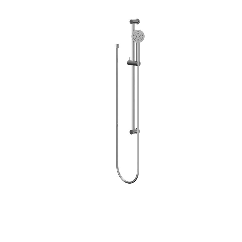 Glijstangset met handdouche rond satin spray en doucheslang 150 cm BlokWoonWereld Glijstangset