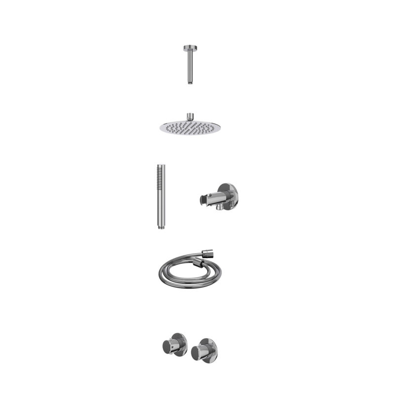 Excl. inbouwbox regendoucheset inbouwthermostaatkraan met 2-weg stop-omstel symmetry, 15cm plafondbuis, R20cmSL, houder met u