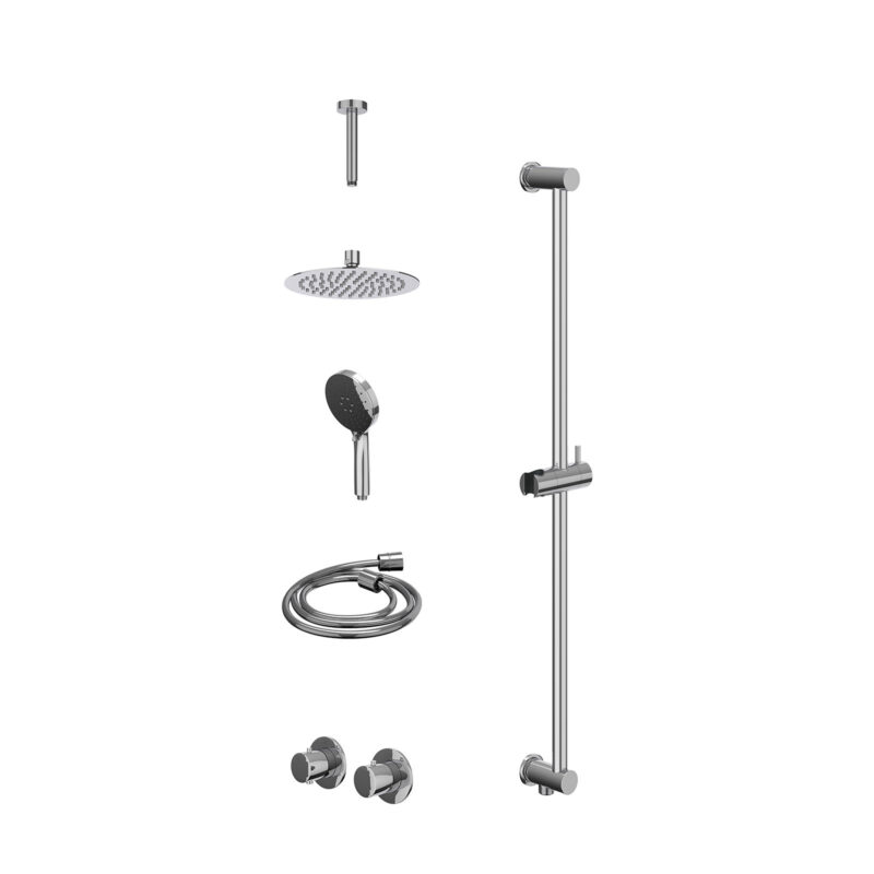 Winkelwagen 49 Excl. inbouwbox regendoucheset inbouwthermostaatkraan met 2-weg stop-omstel symmetry, 15cm plafondbuis, R20cmSL, glijstang met uitlaat, doucheslang 150cm en 3-standen handdouche