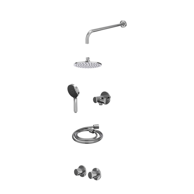Excl. inbouwbox regendoucheset inbouwthermostaatkraan met 2-weg stop-omstel symmetry, 40cm wandarm, R20cmME, verstelbare steu