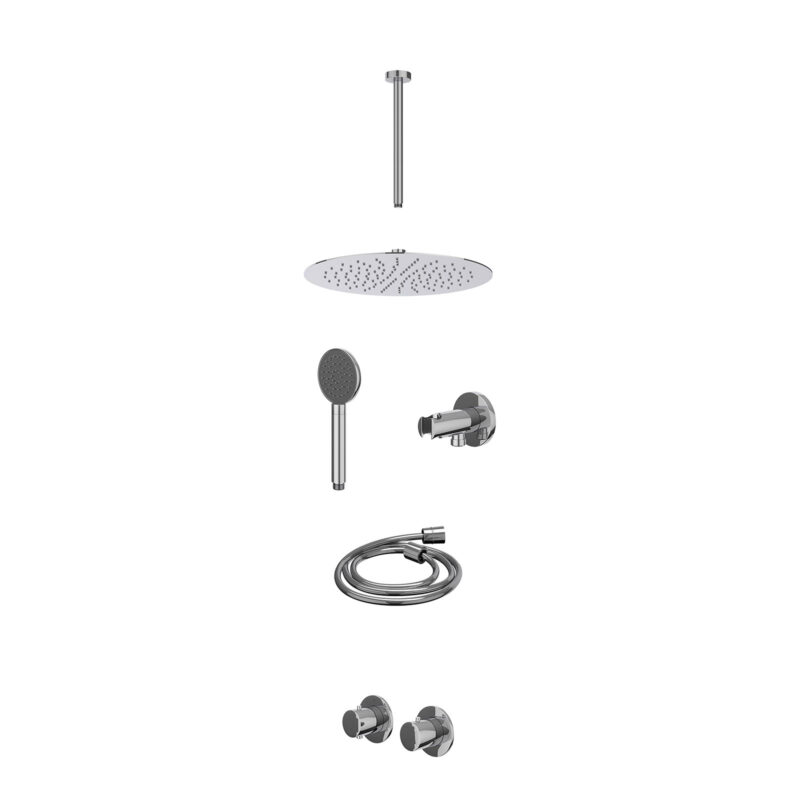 Winkelwagen 6 Excl. inbouwbox regendoucheset inbouwthermostaatkraan met 2-weg stop-omstel symmetry, 30cm plafondbuis, R30cmSL, houder met u