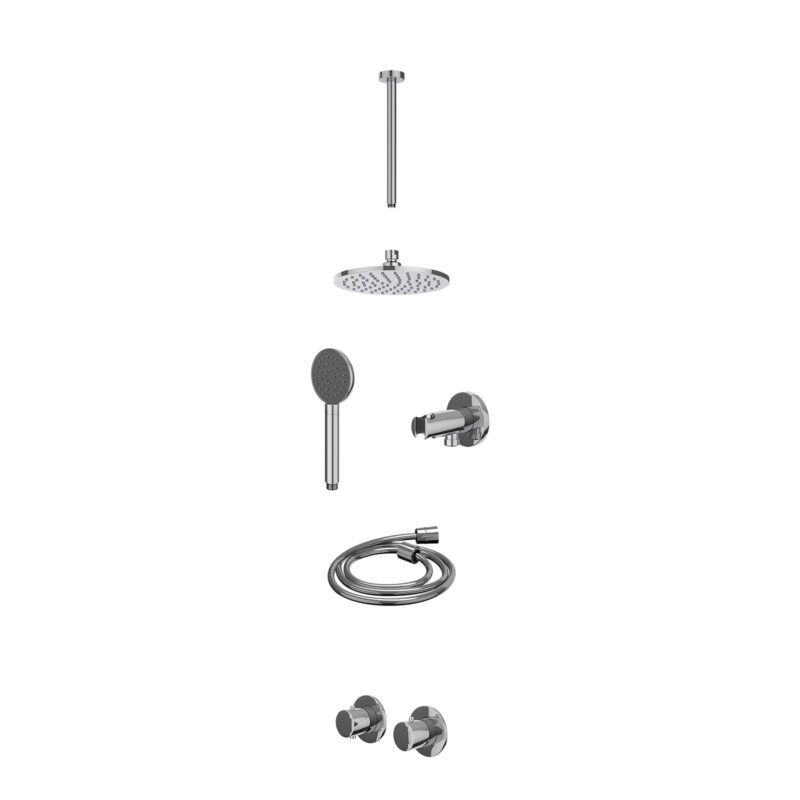 Winkelwagen 43 Excl. inbouwbox regendoucheset inbouwthermostaatkraan met 2-weg stop-omstel symmetry, 30cm plafondbuis, R20cmME, houder met u