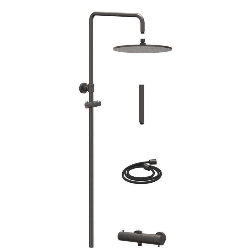 Regendoucheset thermostatisch opbouw set R30cmME en staafmodel