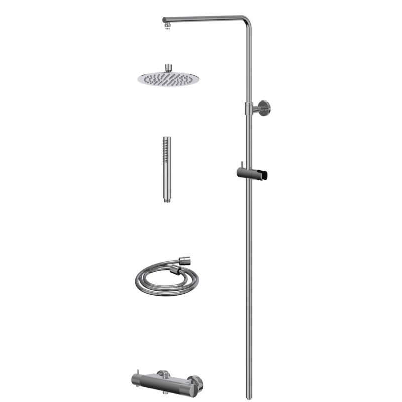 Regendoucheset thermostatisch opbouw set R20cmSL en staafmodel
