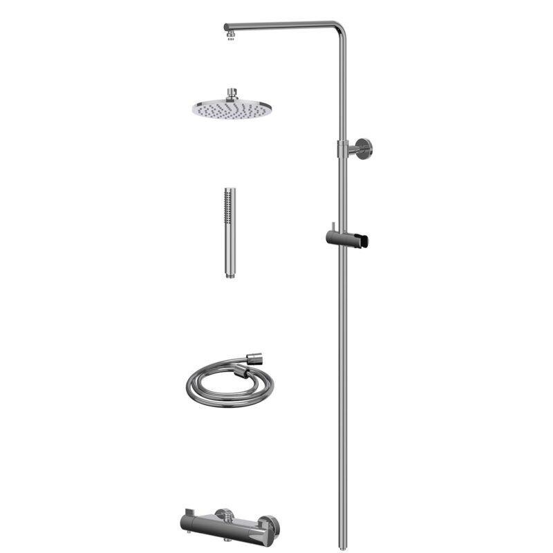 Regendoucheset thermostatisch opbouw set R20cmME en staafmodel BlokWoonWereld IVY Collectie