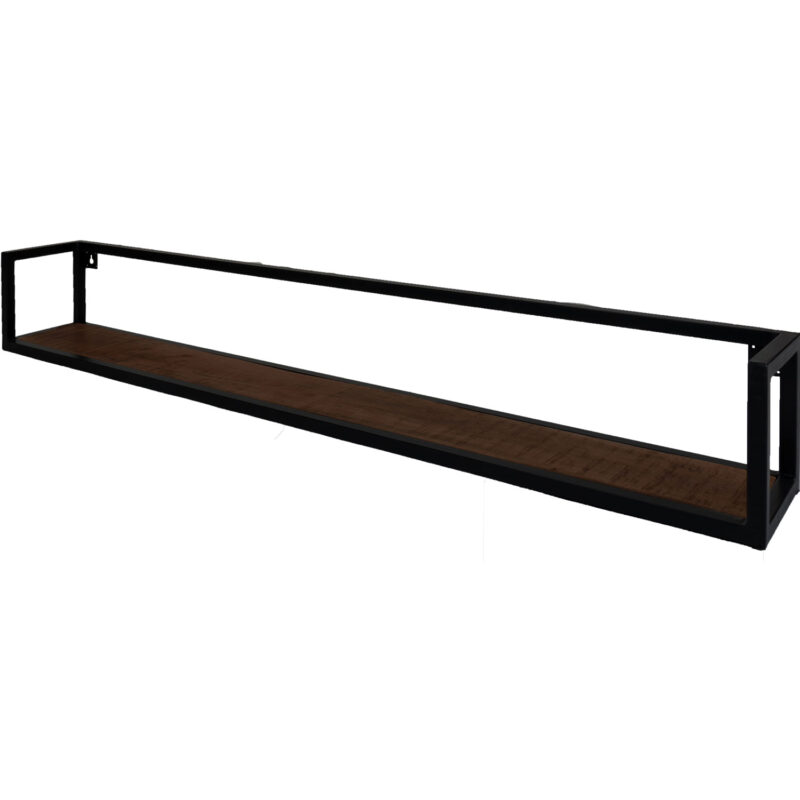 Wandplank Vintage Espresso Mangohout 140 cm | BlokWoonWereld