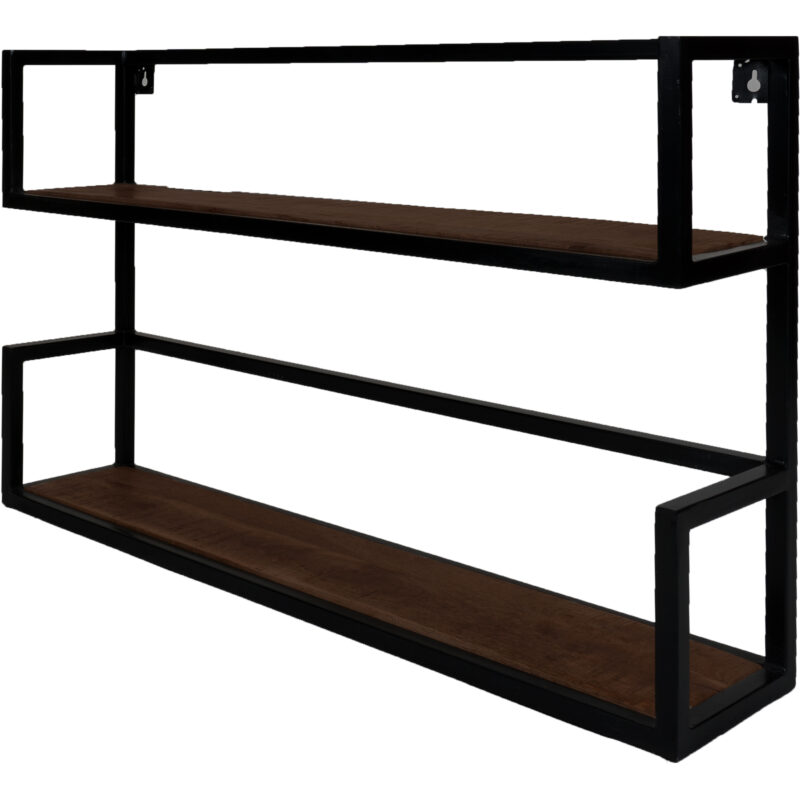 Wandplank Vintage Espresso Mangohout - Duo | BlokWoonWereld
