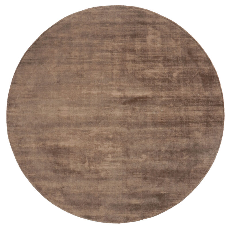 Vloerkleed Viscose Bruin - Rond ø240 cm | BlokWoonWereld
